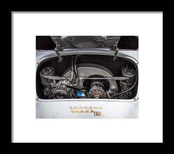 Porsche 356b Framed Print featuring the photograph Porsche 356B Super 90 Engine by Roger Mullenhour