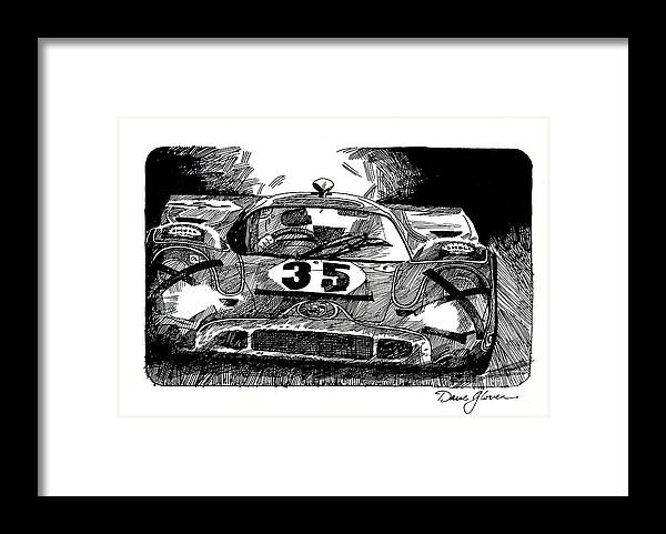 Porsche Framed Print featuring the drawing Porsche 917 Longtail by David Lloyd Glover