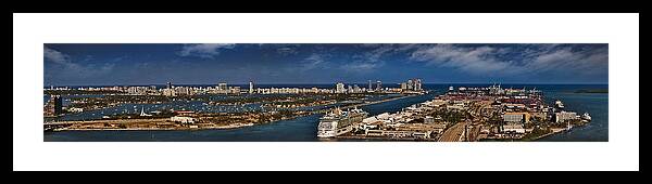 Metro Framed Print featuring the photograph Port Of Miami Panoramic by Susan Candelario