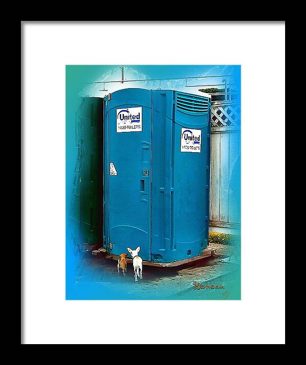 Puppies Framed Print featuring the photograph Porta Puppy Potty... by A L Sadie Reneau