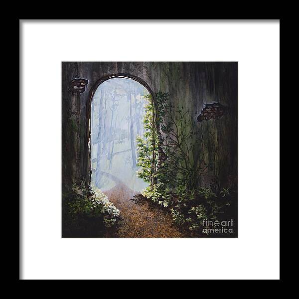 Portal Framed Print featuring the painting Portal by Mary Palmer