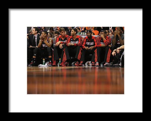 Nba Pro Basketball Framed Print featuring the photograph Portland Trail Blazers V Phoenix Suns by Christian Petersen