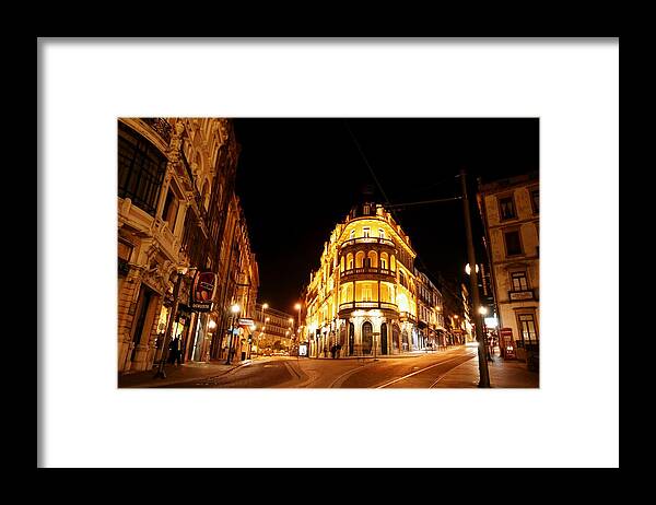 Porto Portugal At Night 1 Am - Jose Carlos Fernandes Framed Print featuring the photograph Porto Portugal at Night 1 AM by Jose Carlos Fernandes 