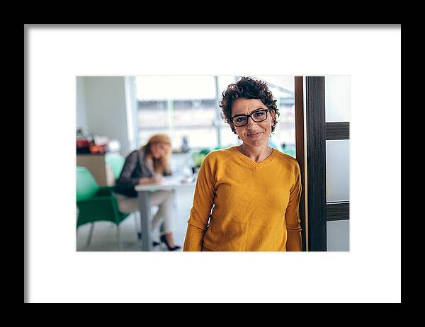 New Business Framed Print featuring the photograph Portrait business women in the office by Mixetto