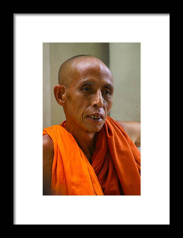 Buddhist Monk Framed Print featuring the photograph Portrait Of A Buddhist Monk Yangon Myanmar by PIXELS XPOSED Ralph A Ledergerber Photography