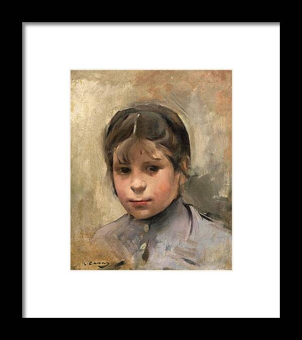Ramon Casas Framed Print featuring the painting Portrait of a Girl by Ramon Casas