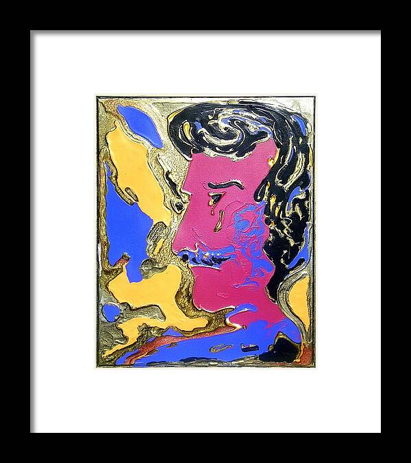 Portrait Framed Print featuring the mixed media Portrait of a man by Ray Khalife