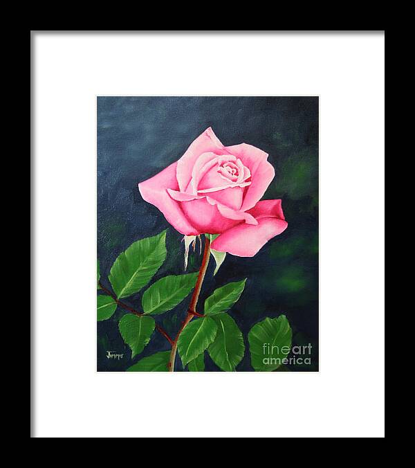 Portrait Of A Rose Framed Print featuring the painting Portrait of a Rose by Jimmie Bartlett