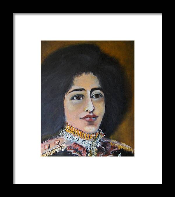 Art Framed Print featuring the painting Portrait Of A Woman by Ryszard Ludynia