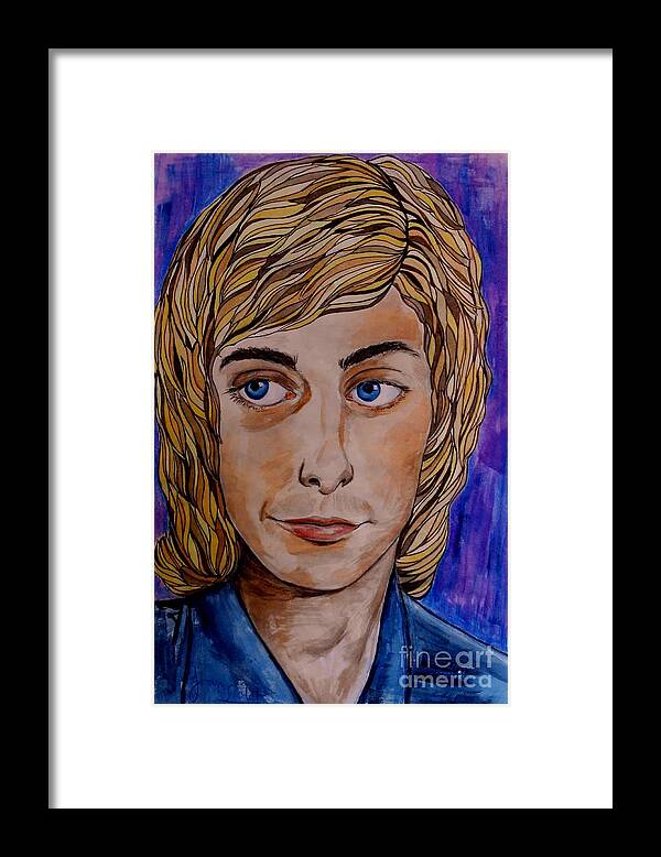 Barry Manilow Framed Print featuring the painting Portrait Of Barry 2 by Joan-Violet Stretch