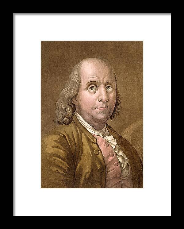 Benjamin Franklin Framed Print featuring the painting Portrait Of Benjamin Franklin by Gallo Gallina