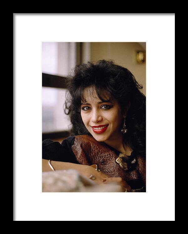 Ofra Haza Framed Print featuring the photograph Portrait Of Ofra Haza by Shaun Higson