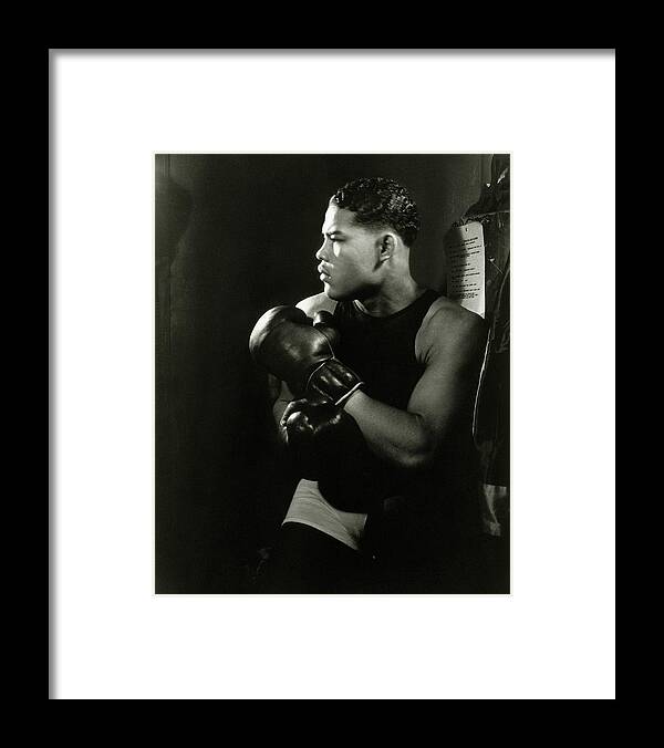 Sports And Activities Framed Print featuring the photograph Portrait Of Professional Boxer Joe Louis by Lusha Nelson