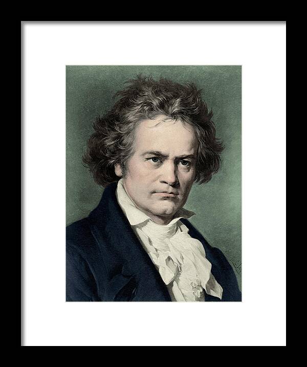 18th Century Framed Print featuring the photograph Portrait Of The Composer Beethoven by English School