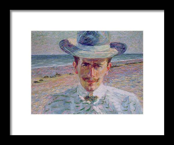 Male Framed Print featuring the painting Portrait of the Lawyer by Umberto Boccioni