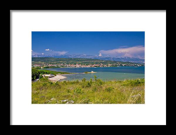Croatia Framed Print featuring the photograph Posedarje bay and Velebit mountain by Brch Photography