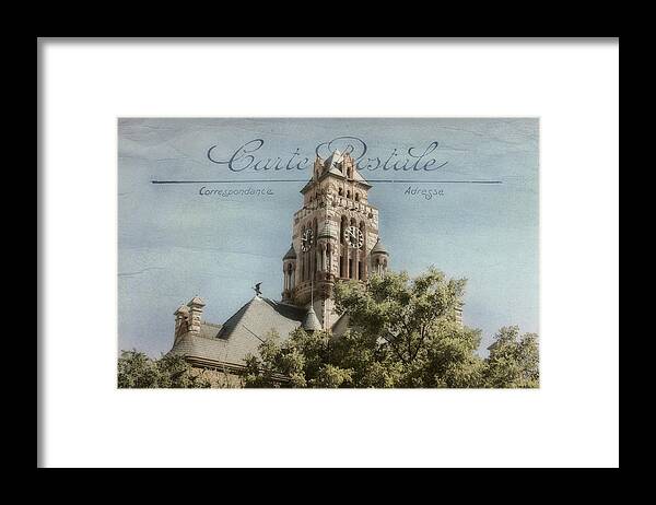 Clock Tower Framed Print featuring the photograph Post Card by Joan Bertucci