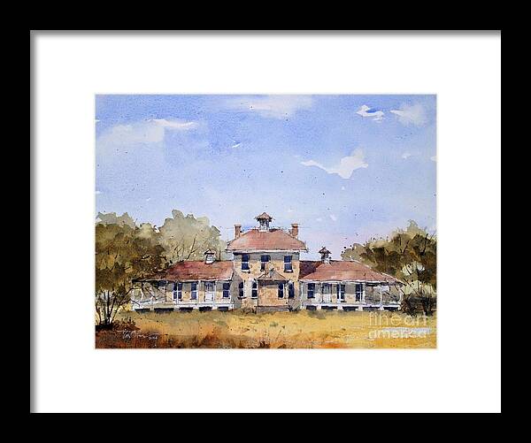 San Angelo Framed Print featuring the painting Post Hospital Fort Concho by Tim Oliver