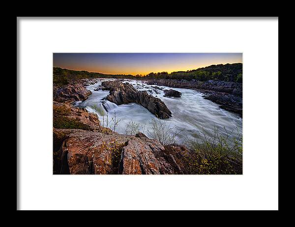Dawn Framed Print featuring the photograph Potomac Rush by Neil Shapiro