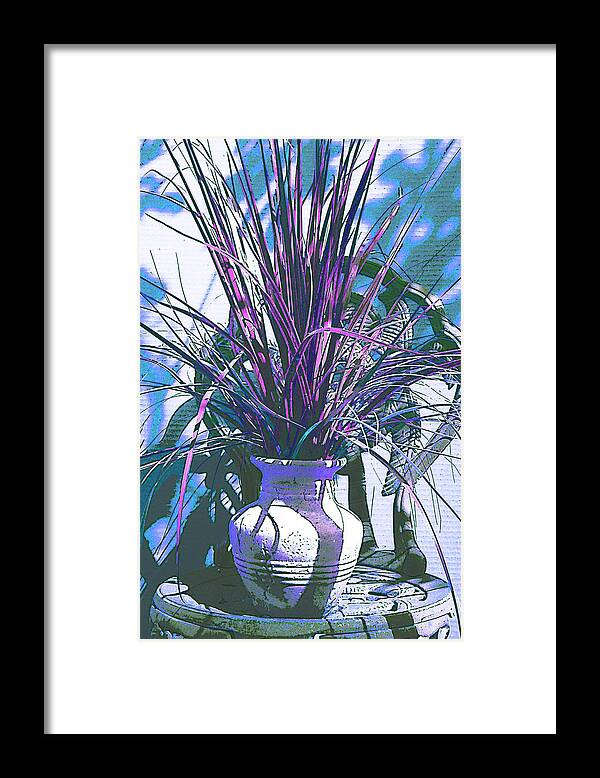 Blue Framed Print featuring the photograph Potted in Blue by Ginny Schmidt