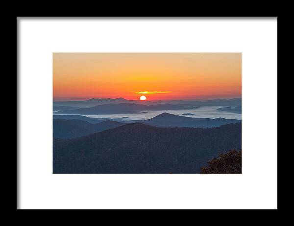 Blue Ridge Parkway Framed Print featuring the photograph Pounding Mill Sunrise by Donnie Smith