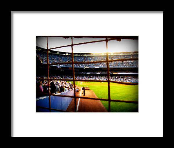 Yankee Stadium Framed Print featuring the photograph POV Right Field Foul Pole Original Yankee Stadium by Aurelio Zucco