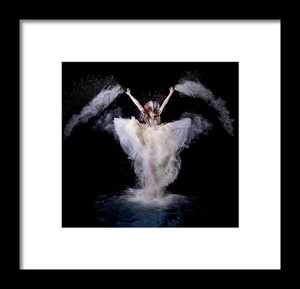 Action Framed Print featuring the photograph Powder Rush by Pauline Pentony Ba