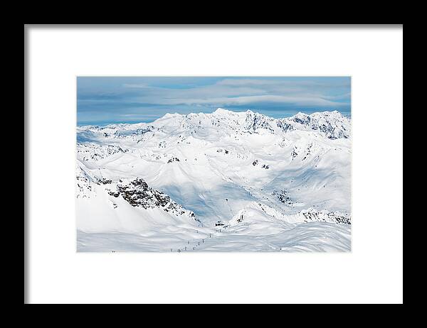 Empty Framed Print featuring the photograph Powder Snow At Mountain Peaks by Ultramarinfoto