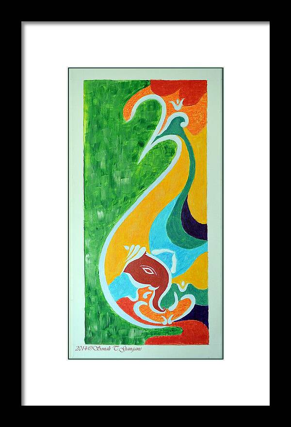 Power Of Aum Framed Print featuring the painting Power Of AUM by Sonali Gangane