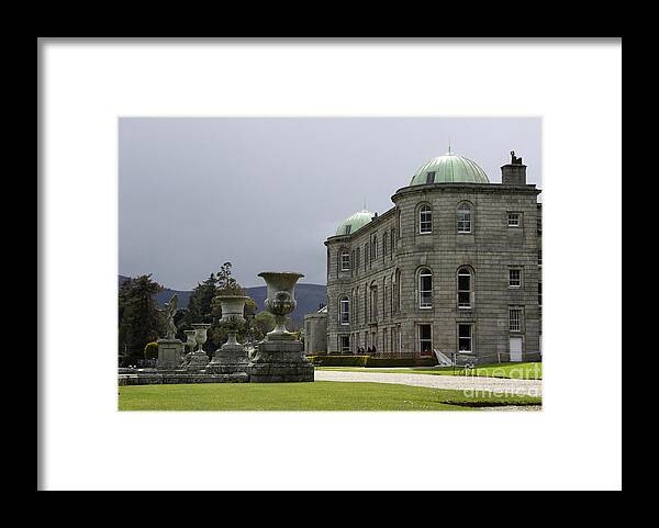 Powerscourt Garden Framed Print featuring the photograph Powerscourt House And Garden Urns by Christiane Schulze Art And Photography