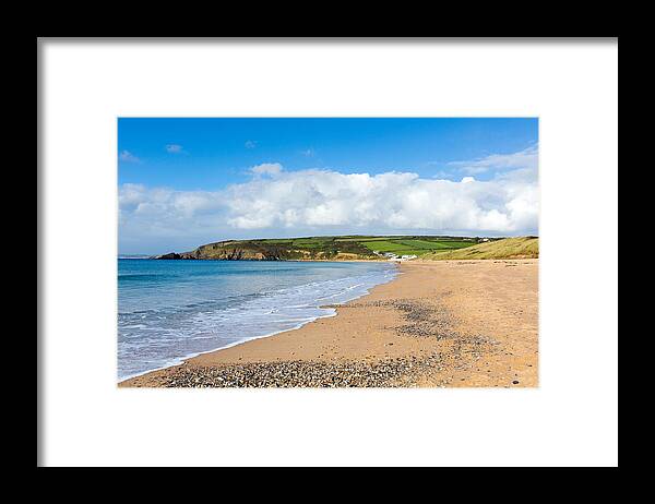 Cornish Framed Print featuring the photograph Praa Sands beach Cornwall by Charlesy 