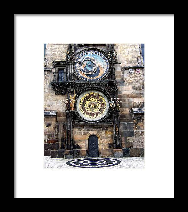 Astrology Framed Print featuring the photograph Prague astronomical clock, tracking the universe by Tom Conway