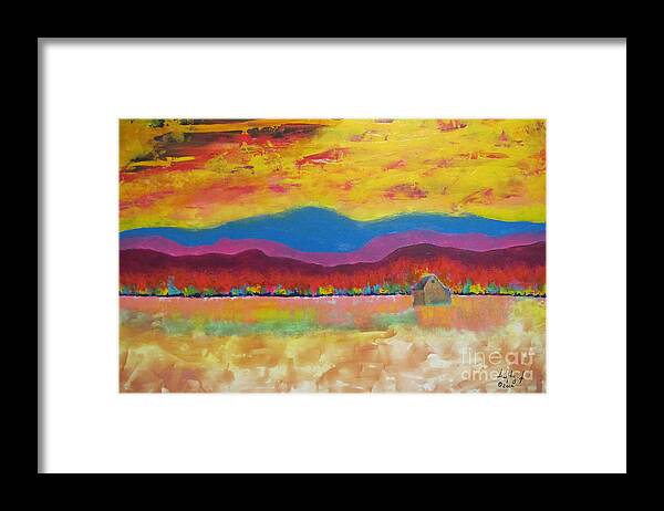Acrylic Framed Print featuring the painting Prairie Autumn by Lew Hagood
