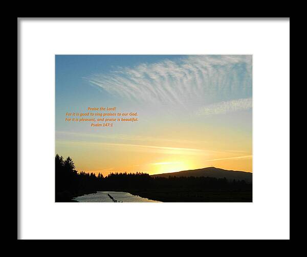 Landscape Framed Print featuring the photograph Praise the Lord by Gallery Of Hope 