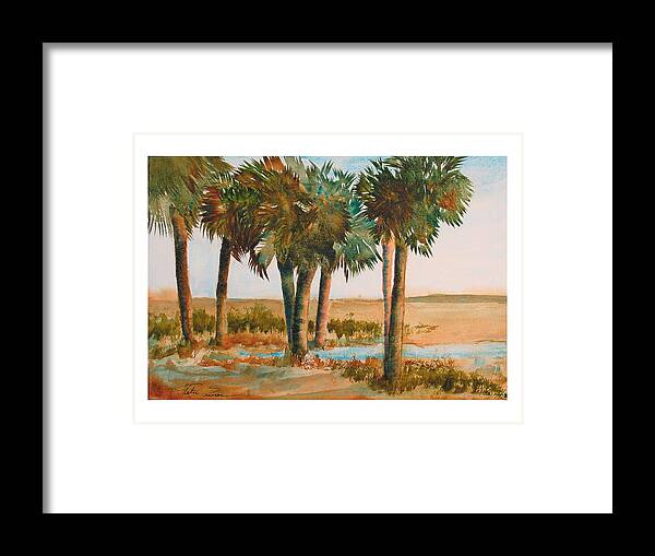 Prarie Framed Print featuring the painting Prarie Palms II by Peter Senesac