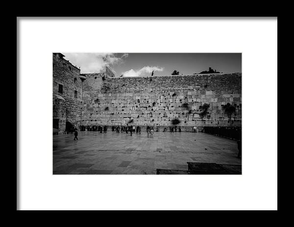 Western Wall Framed Print featuring the photograph Praying at the Western Wall by David Morefield