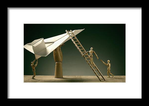 Paper Airplane Framed Print featuring the photograph Pre Flight Inspection by Timothy Tichy