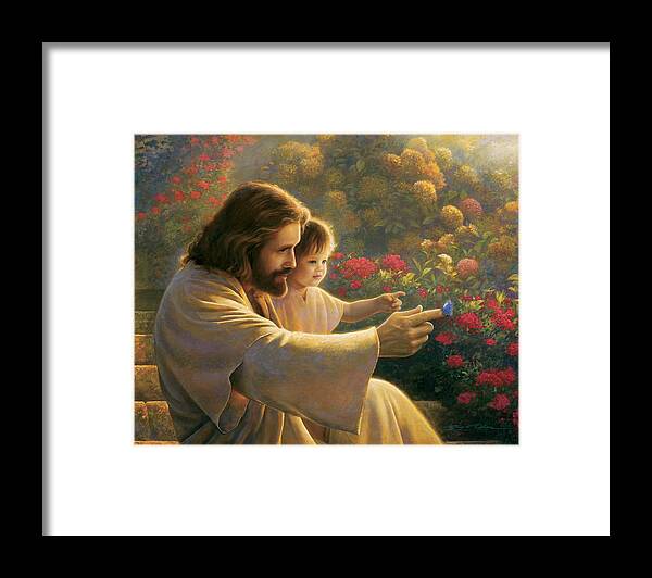 Jesus Framed Print featuring the painting Precious In His Sight by Greg Olsen