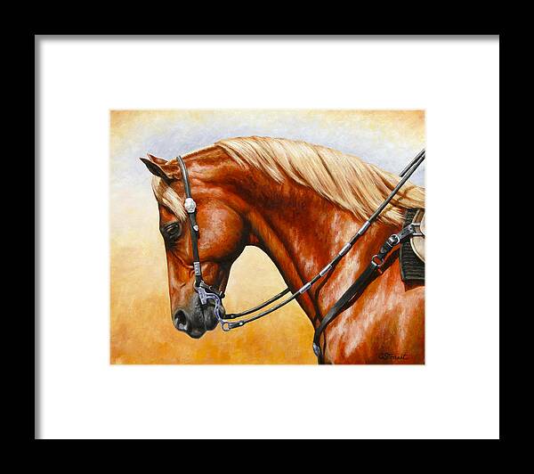Horse Framed Print featuring the painting Precision - Horse Painting by Crista Forest