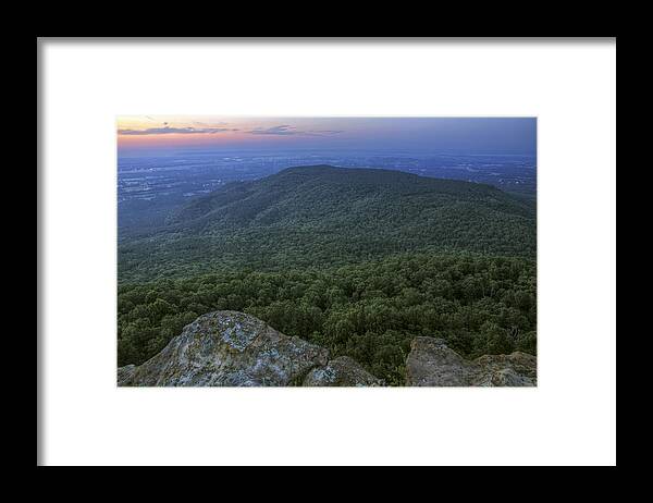 Mt. Nebo Framed Print featuring the photograph Predawn at Sunrise Point from Mt. Nebo - Arkansas by Jason Politte