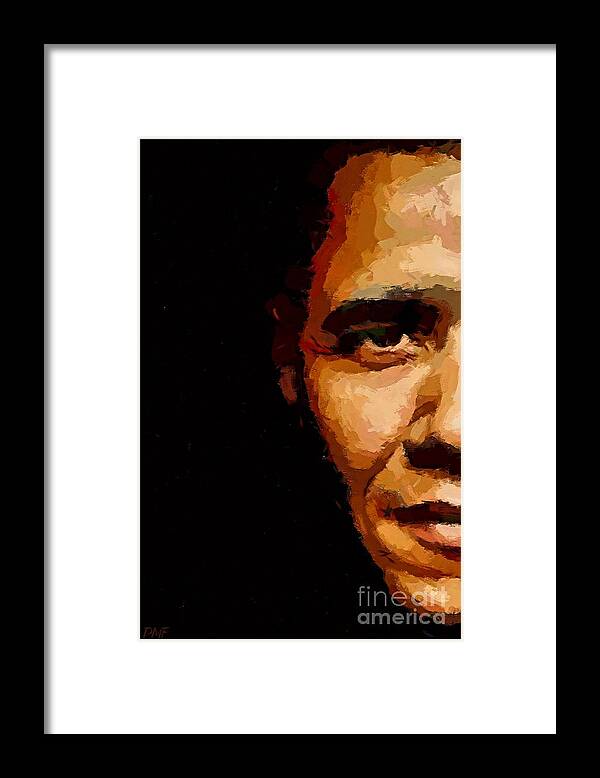 Celebrities Framed Print featuring the painting President by Dragica Micki Fortuna