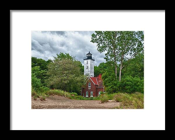 Lighthouse Framed Print featuring the photograph Presque Isle 12079 by Guy Whiteley