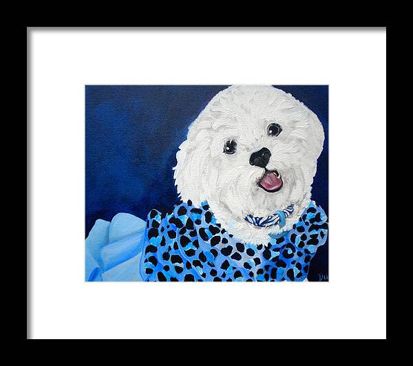 Pretty In Blue Framed Print featuring the painting Pretty in Blue by Debi Starr