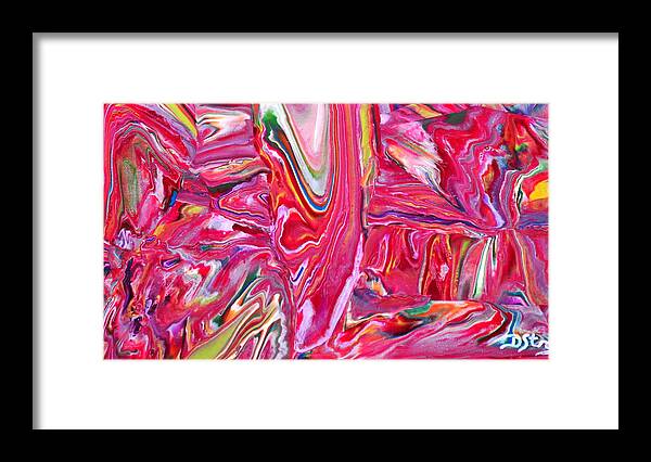 Abstract Framed Print featuring the mixed media Pretty in Pink by Deborah Stanley