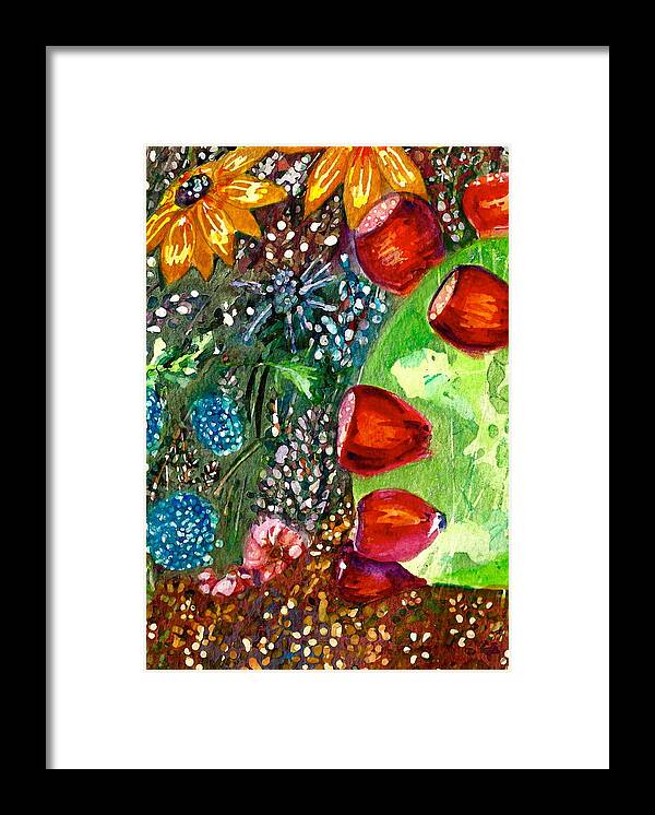 Medium Pure Watercolor Framed Print featuring the painting Prickly Pear Study III by M E Wood