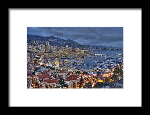 Principaute Framed Print featuring the photograph Principaute de Monaco view by Luca Roveda