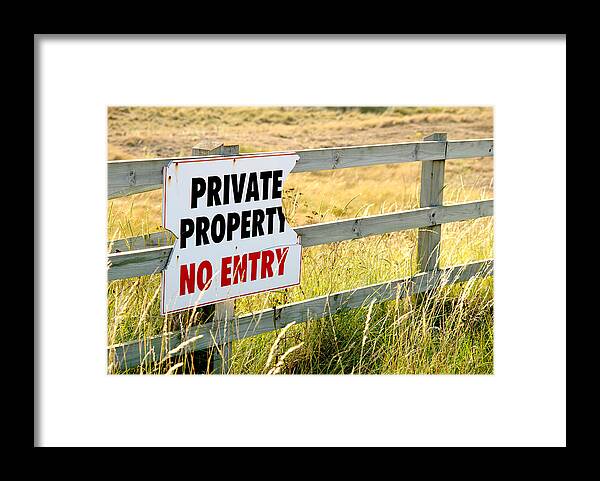 Private Property Framed Print featuring the photograph Private Property by Chevy Fleet
