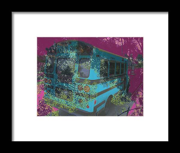 School Bus Framed Print featuring the photograph Prosperous Pining by Laureen Murtha Menzl