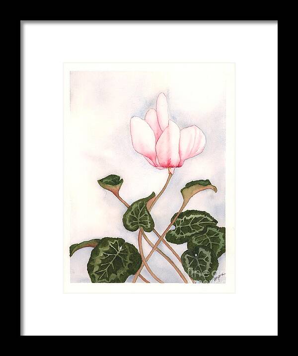 Cyclamen Framed Print featuring the painting Proud Mary by Hilda Wagner