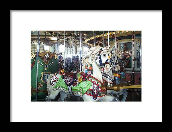 Carousel Framed Print featuring the photograph Proud Prancing Ponies by Barbara McDevitt